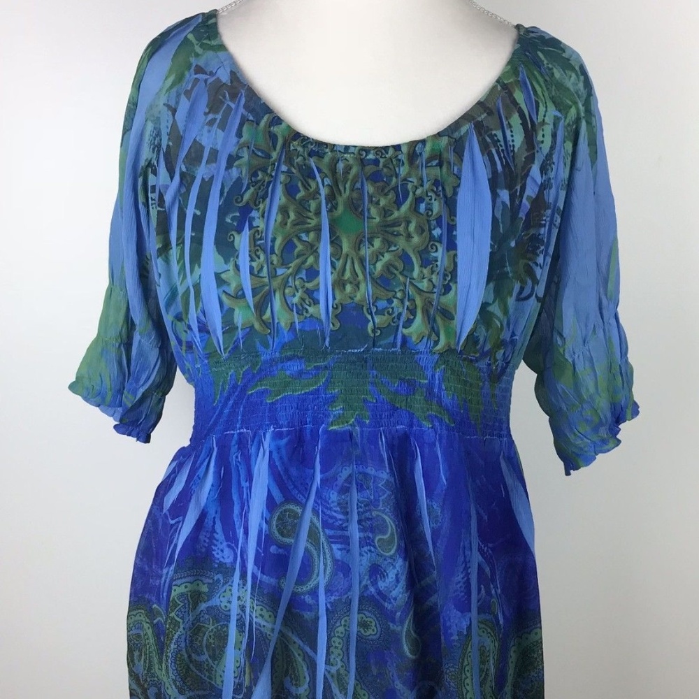 Unity World Wear Shirt size Large Blue Sheer